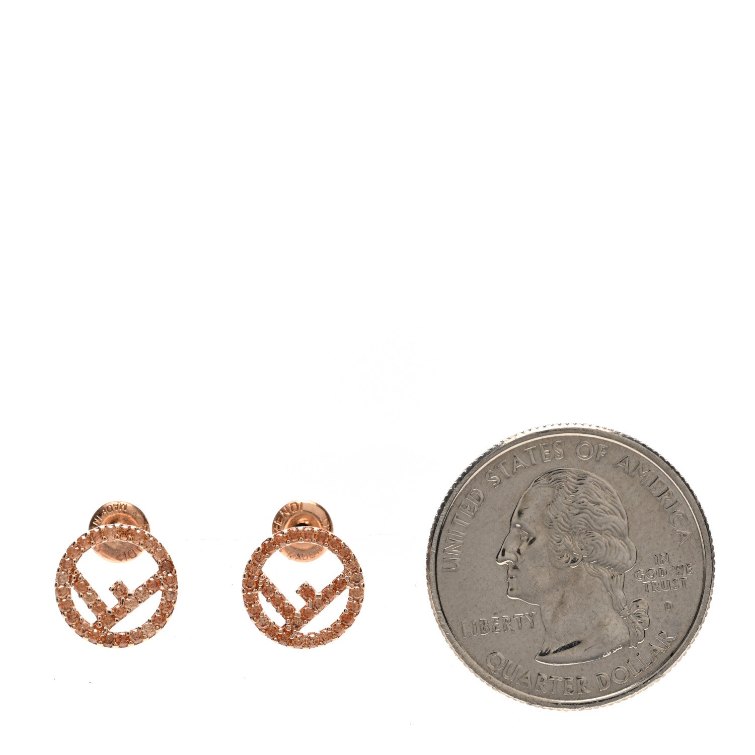 Fendi Metal Crystal F is Fendi Earrings Pink 2 of 4