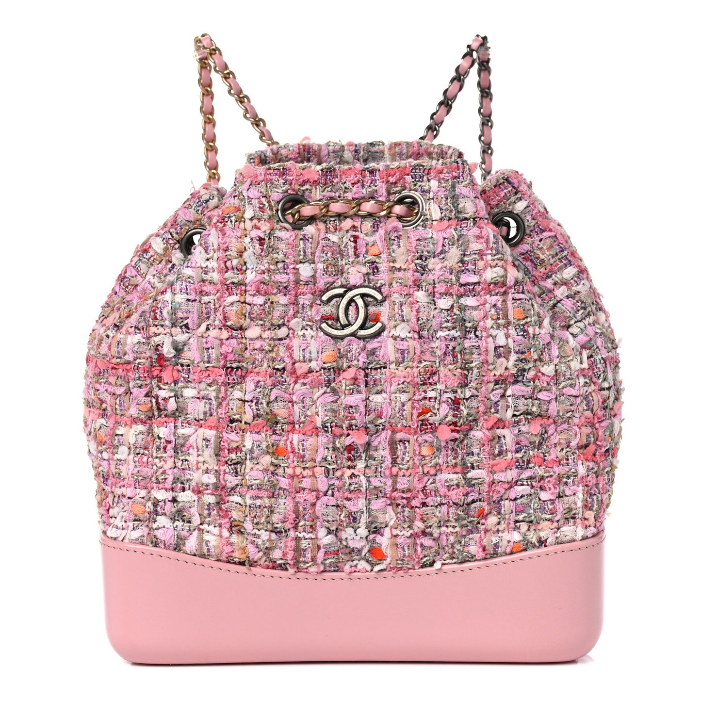 Tweed Calfskin Quilted Gabrielle Backpack Pink