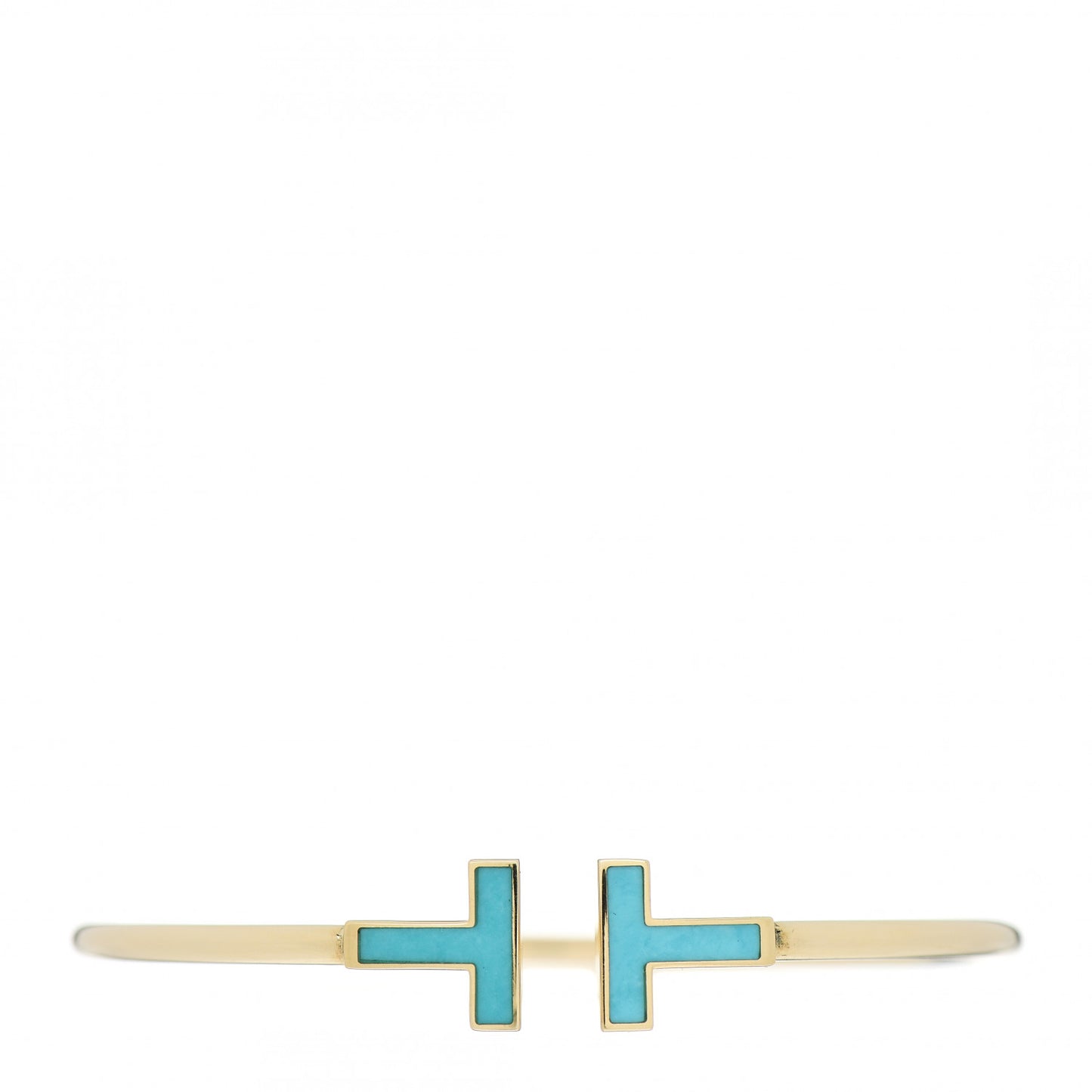 18K Yellow Gold Turquoise T Wire Bracelet