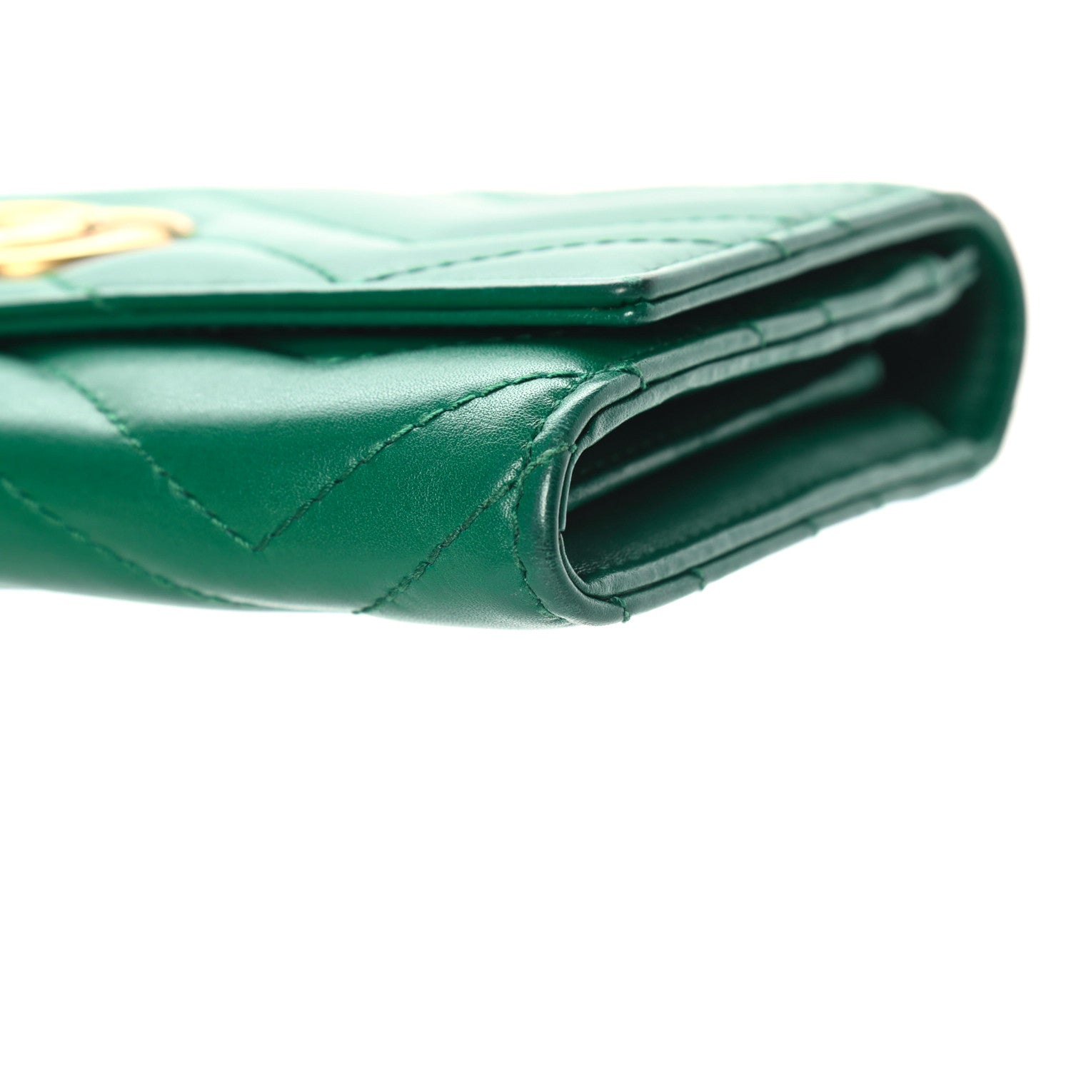 Gucci Calfskin Matelasse GG Marmont Continental Wallet Emerald Green 11 of 11