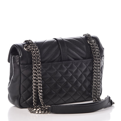 Saint Laurent Sheepskin Tri-Quilt Monogram Medium College Bag Black 3 of 10