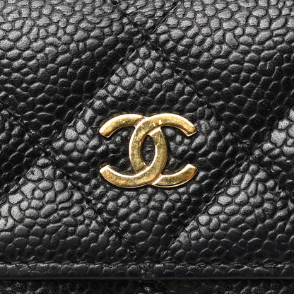 Chanel Caviar Quilted Compact French Flap Wallet Black 6 of 7
