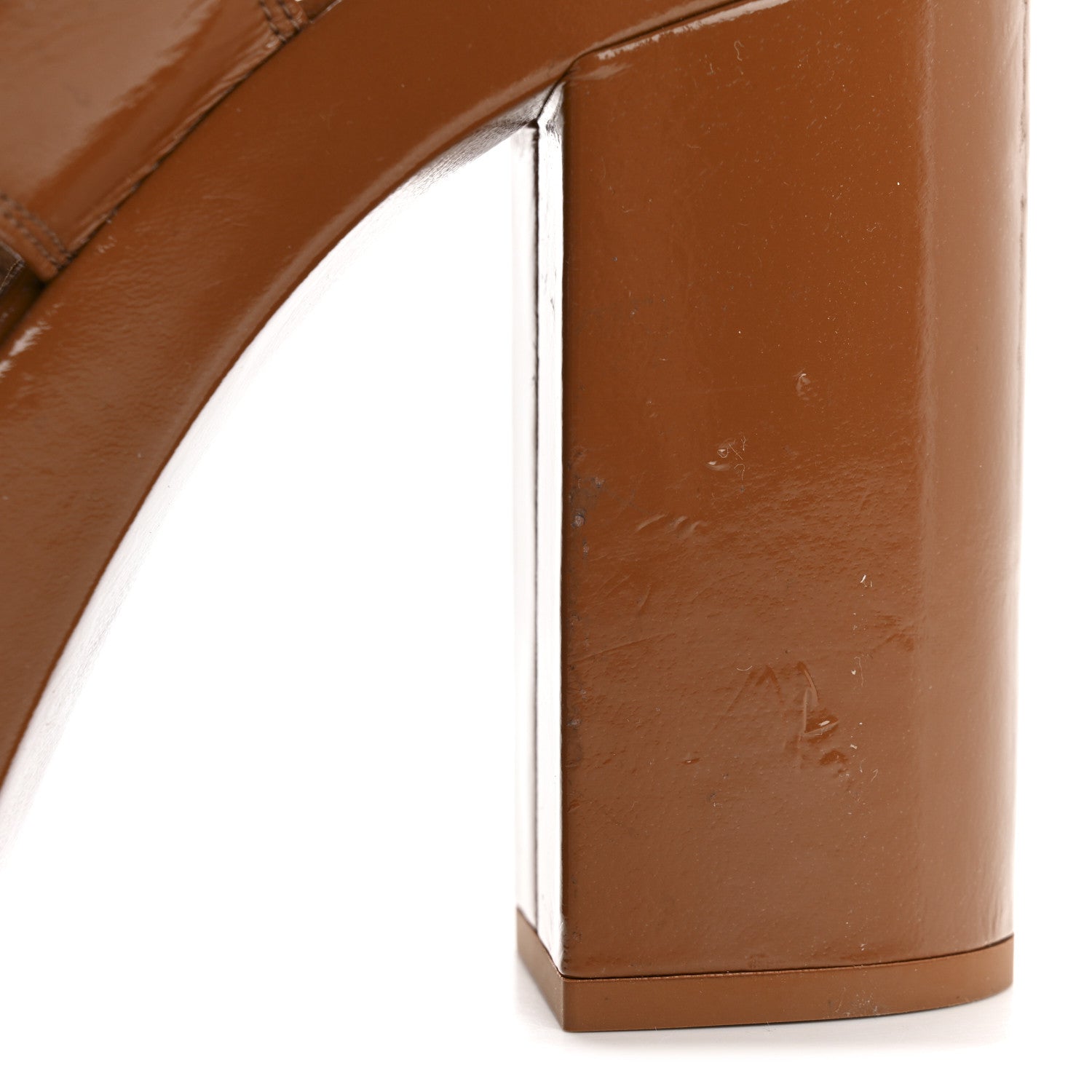 Chanel Crumpled Patent Lambskin Platform Sandals 39 Light Brown