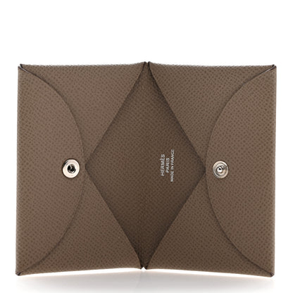 Hermes Epsom Calvi Card Case Etoupe 5 of 9
