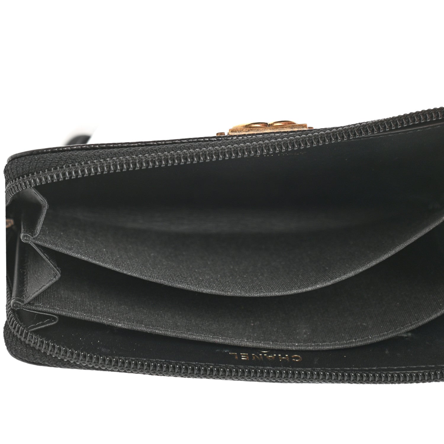 Chanel Caviar Quilted Small Boy Zip Around Wallet Black 5 of 8