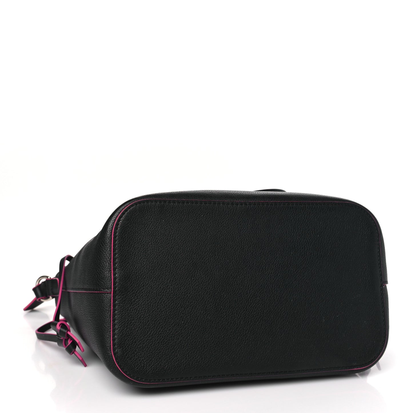 Calfskin Lockme Bucket Black