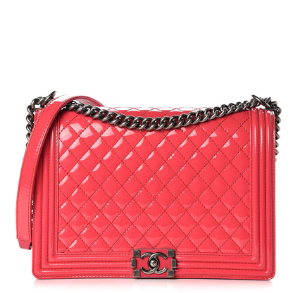 Chanel Patent Quilted Large Boy Flap Pink 1 of 12