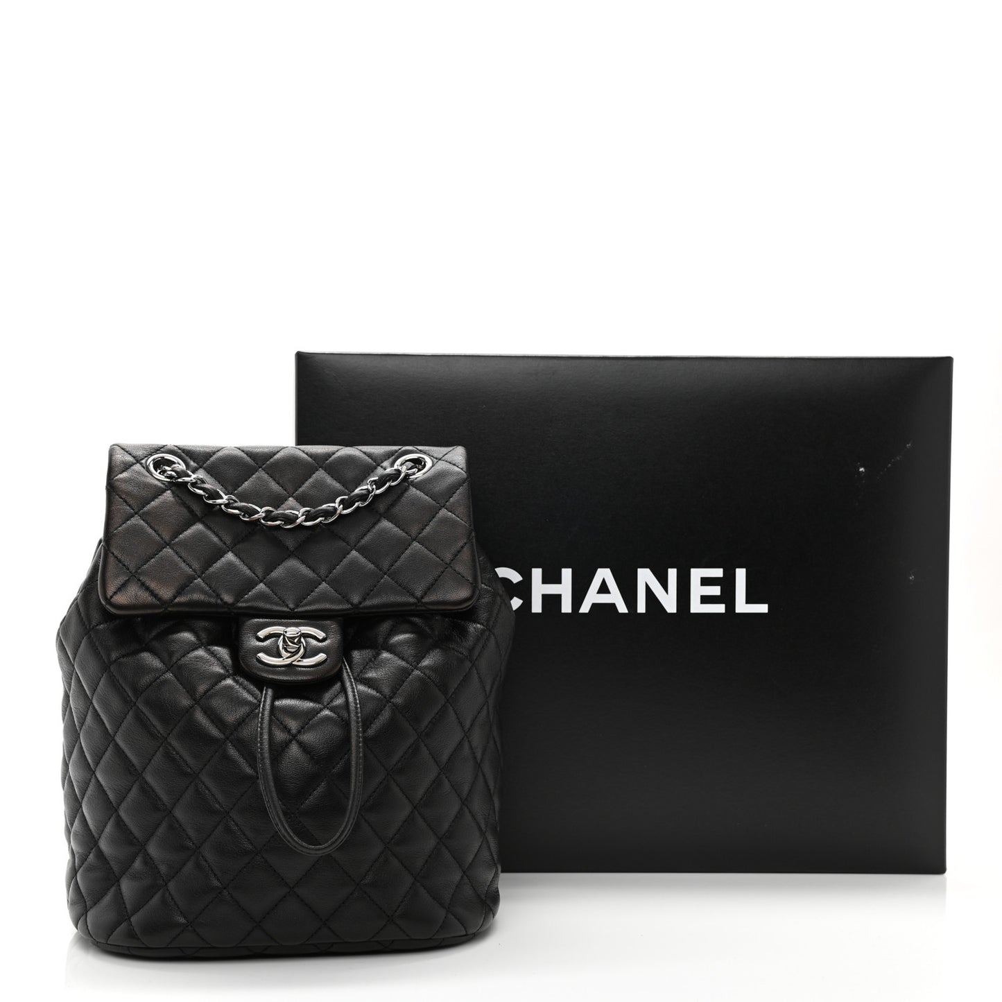 Calfskin Quilted Small Urban Spirit Backpack Black