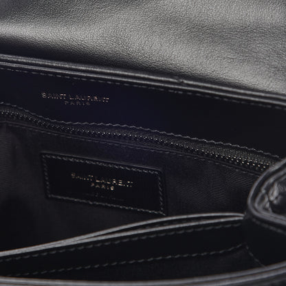 Saint Laurent Calfskin Y Quilted Monogram Toy Loulou Crossbody Bag Black 6 of 12