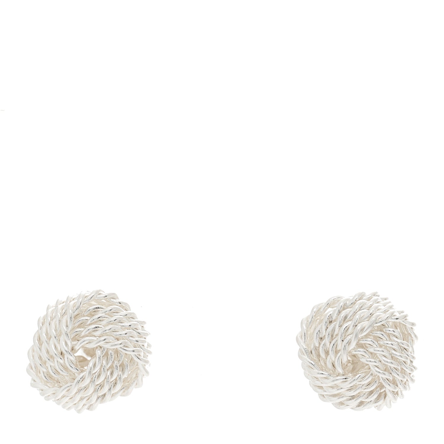 Tiffany Sterling Silver Twist Knot Earrings 1 of 5