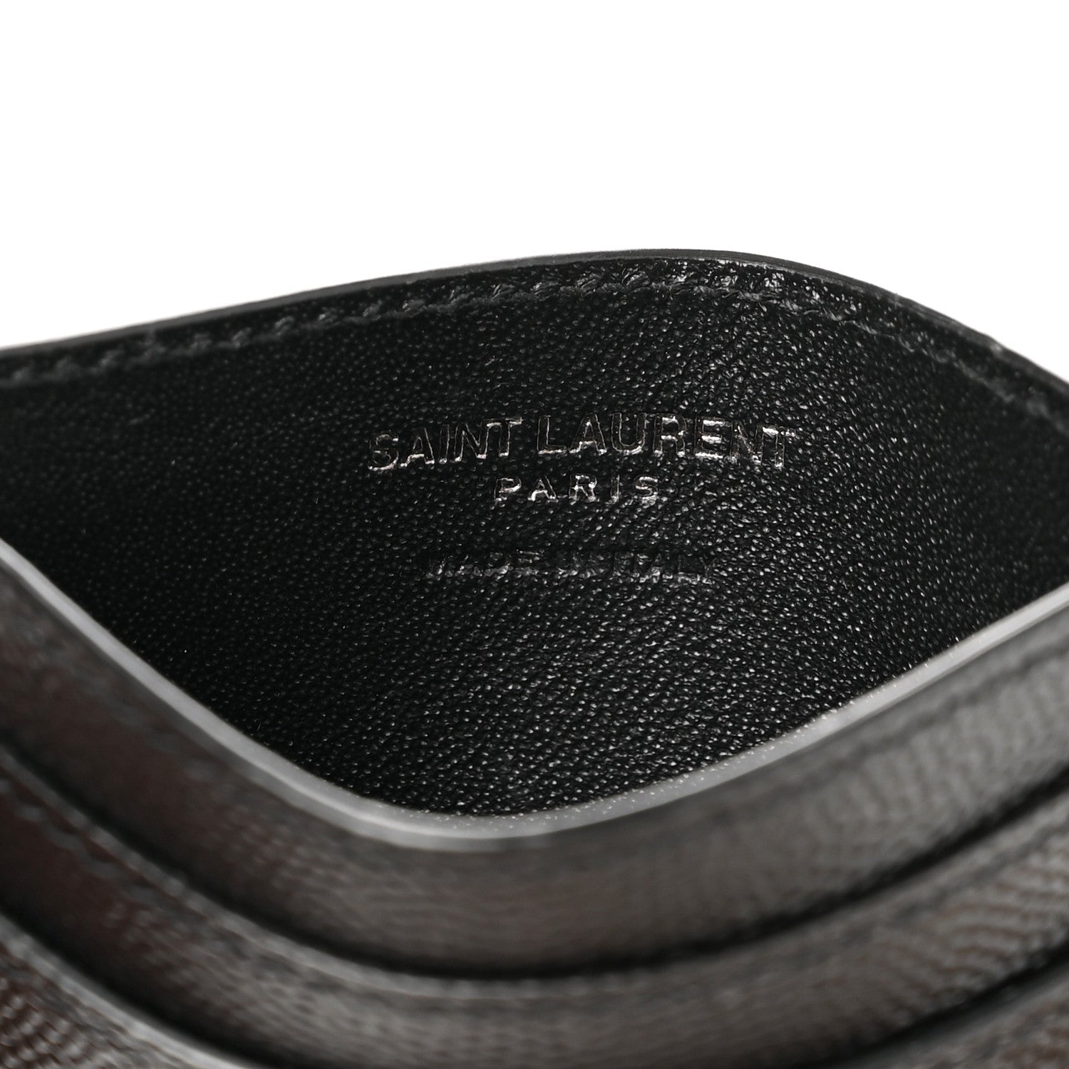 Saint Laurent Grain De Poudre Monogram Credit Card Case Black 6 of 8