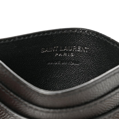 Saint Laurent Grain De Poudre Monogram Credit Card Case Black 6 of 8