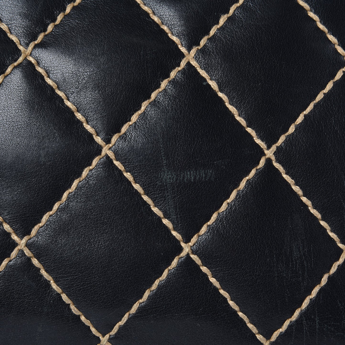 Calfskin Wild Stitch Top Handle Bag Black