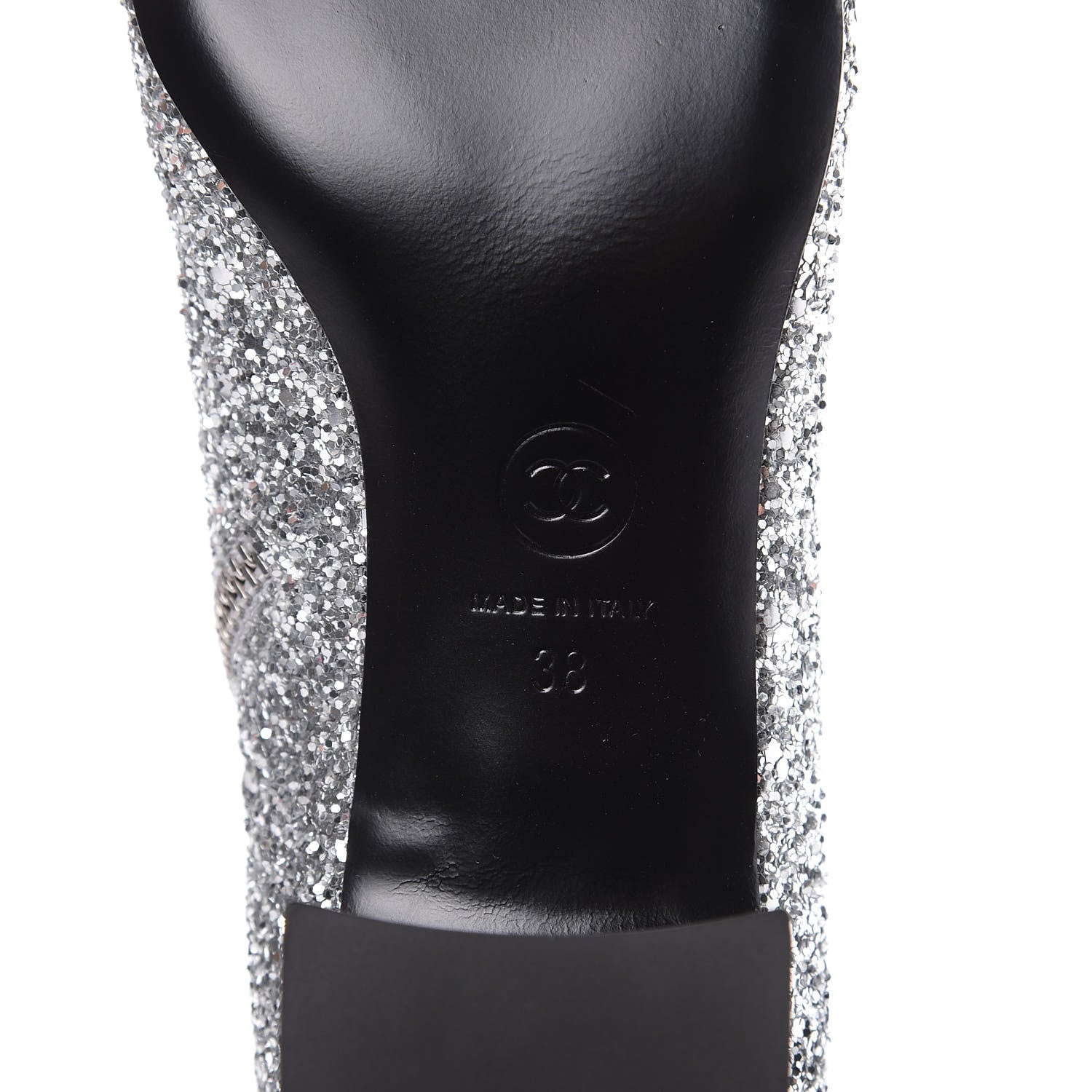 Chanel Glitter Patent Cap Toe Short Boots 38 Silver 6 of 12