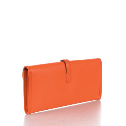 Hermes Lambskin Jige Elan 35 Clutch Orange 3 of 8