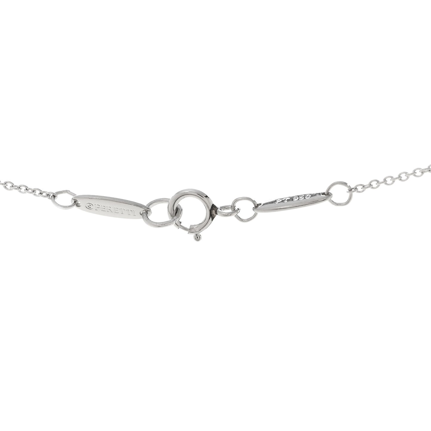 Platinum Diamond 16mm Elsa Peretti Open Heart Pendant Necklace
