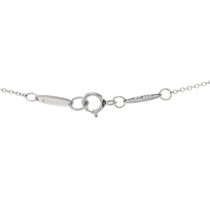 Tiffany Platinum Diamond 16mm Elsa Peretti Open Heart Pendant Necklace 5 of 7