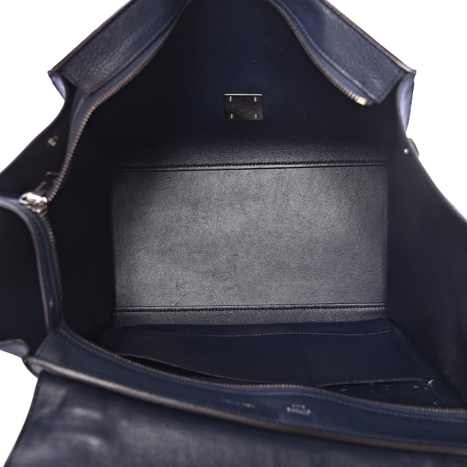 Celine Drummed Calfskin Suede Medium Trapeze Navy 5 of 17