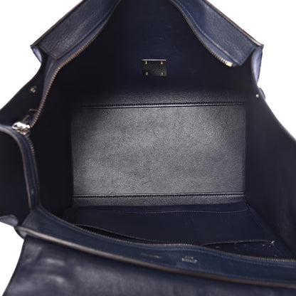 Celine Drummed Calfskin Suede Medium Trapeze Navy 5 of 17