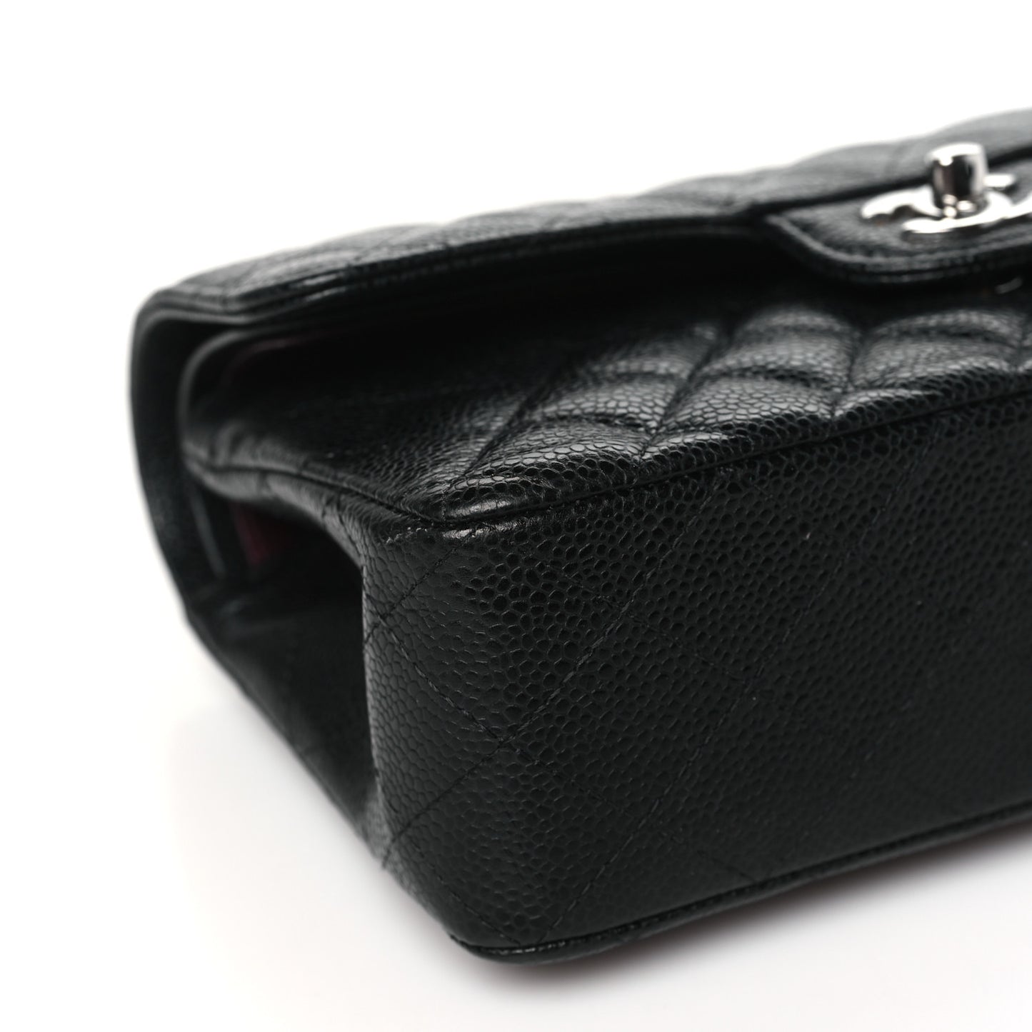 Caviar Quilted Small Double Flap Black