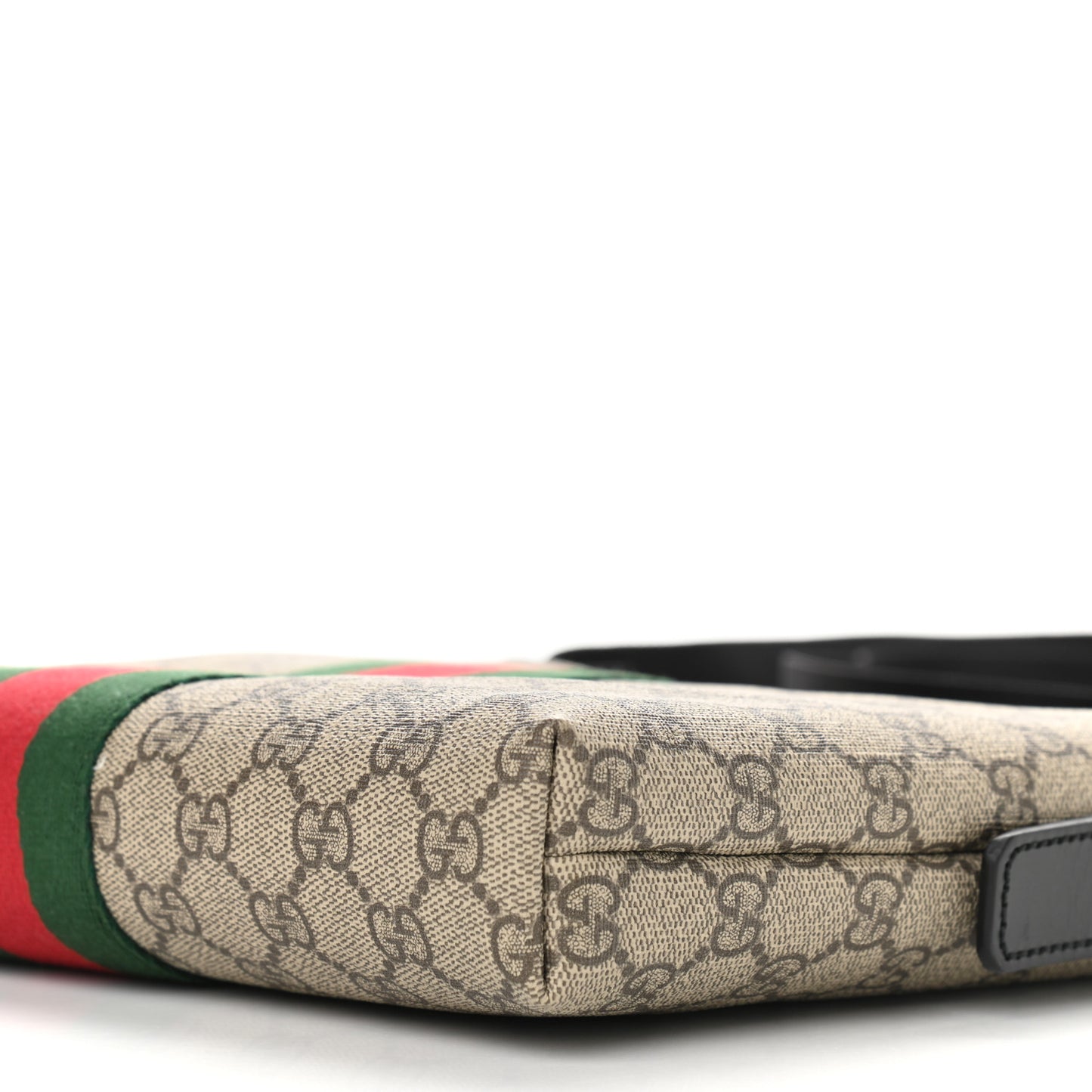 GG Supreme Monogram Web Messenger Bag Black