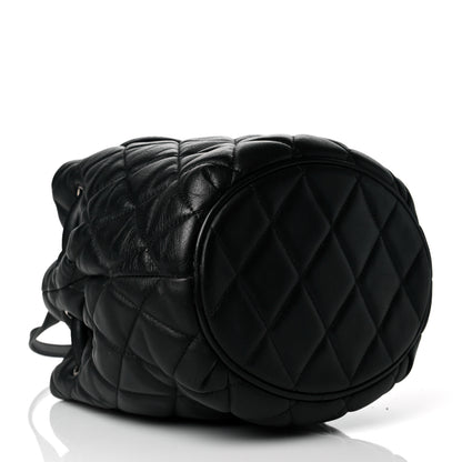 Balenciaga Nappa Calfskin Quilted Touch B Bucket Bag Black 3 of 9