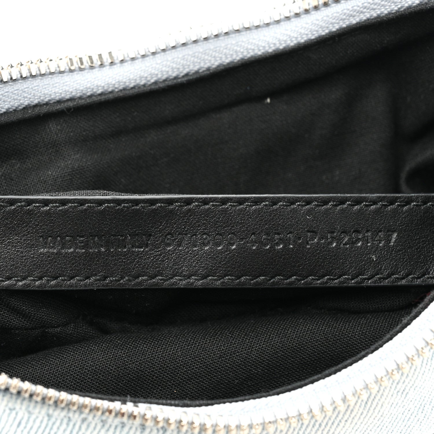 Balenciaga Washed Frayed Denim Crystal XS Le Cagole Shoulder Bag Pale Blue 7 of 9