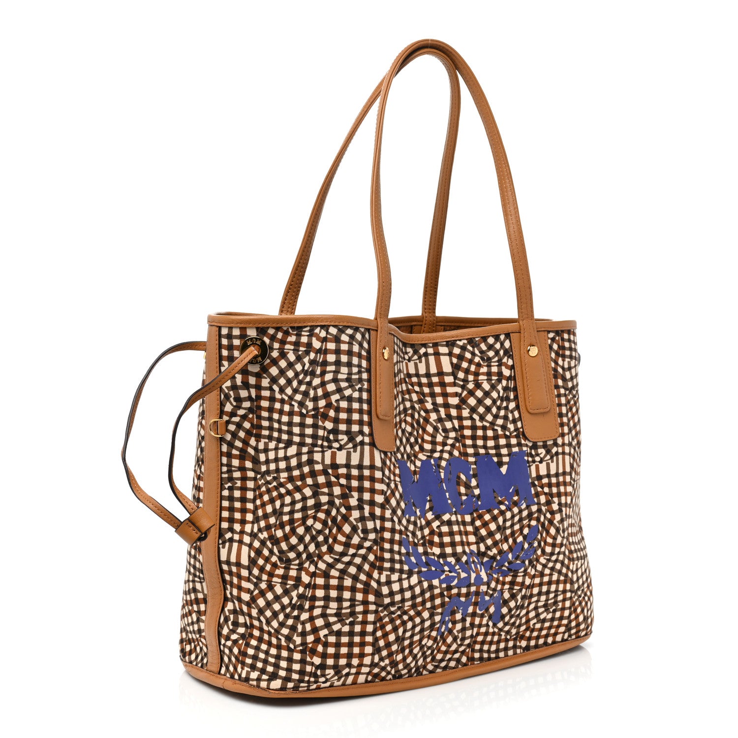 MCM Visetos Medium Liz Reversible Shopper Tote Cognac 5 of 15
