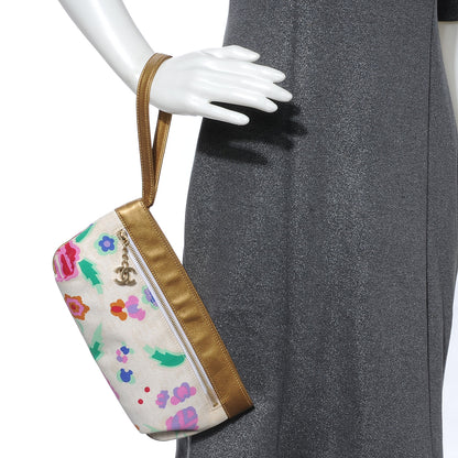 Chanel Canvas Floral Wristlet 2 of 7