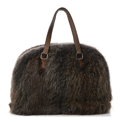 Fendi Fur Calfskin Romano Selleria Shoulder Bag Brown 1 of 6