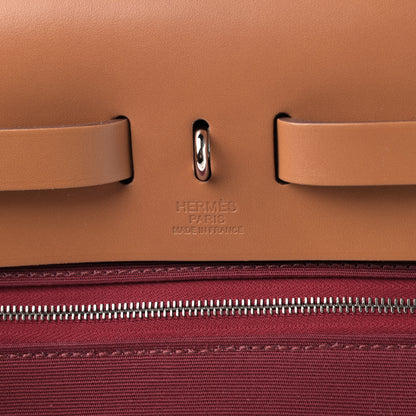 Hermes Toile Officier Vache Hunter Verso Herbag Zip PM 31 Bubblegum Rubis Naturel 7 of 8