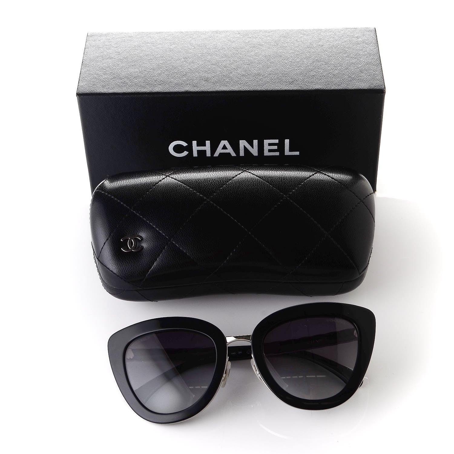 Chanel Cat Eye Quilted Sunglasses 5368 Black 8 of 8