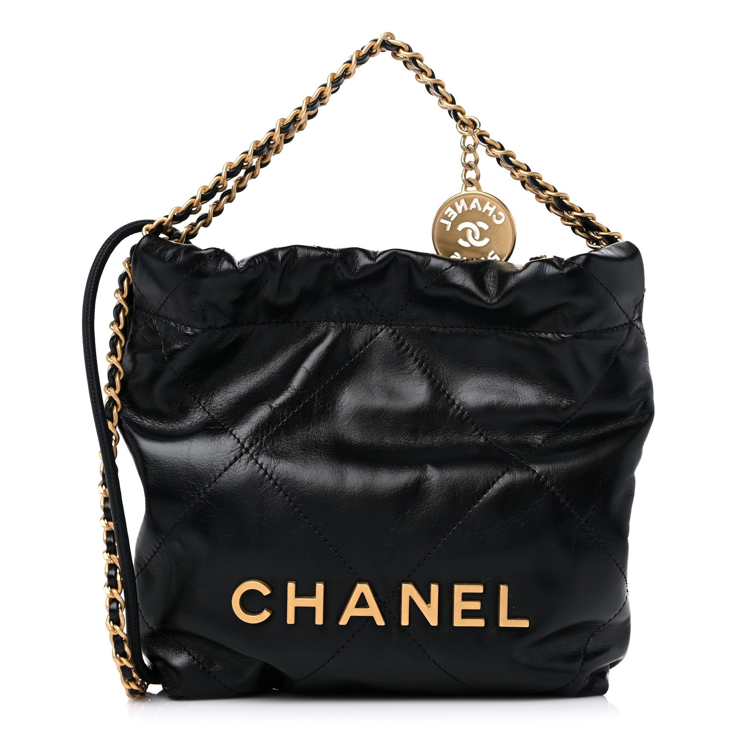 Chanel Shiny Calfskin Quilted Mini Chanel 22 Black 1 of 10