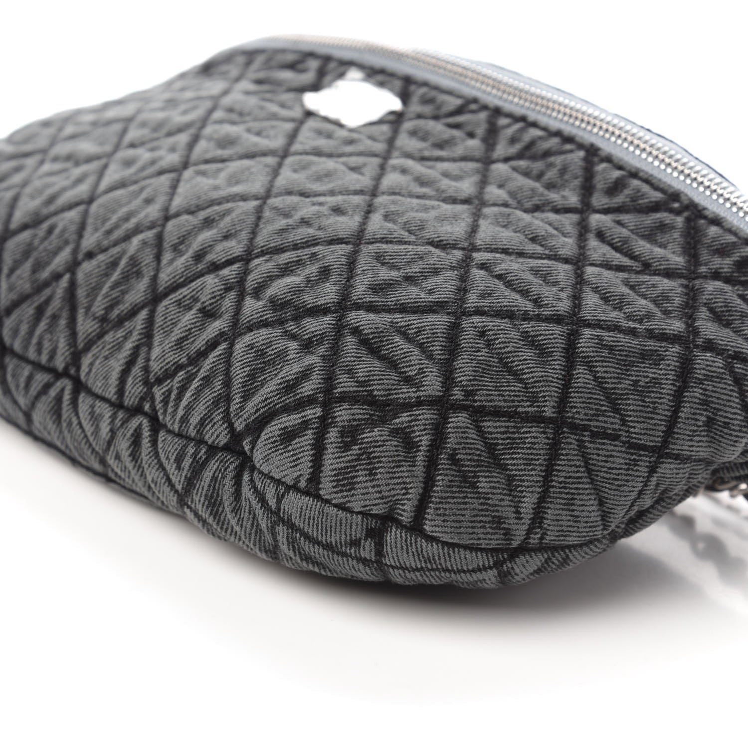 Chanel Denim Quilted Denimpression Waist Bag Black Grey 7 of 11