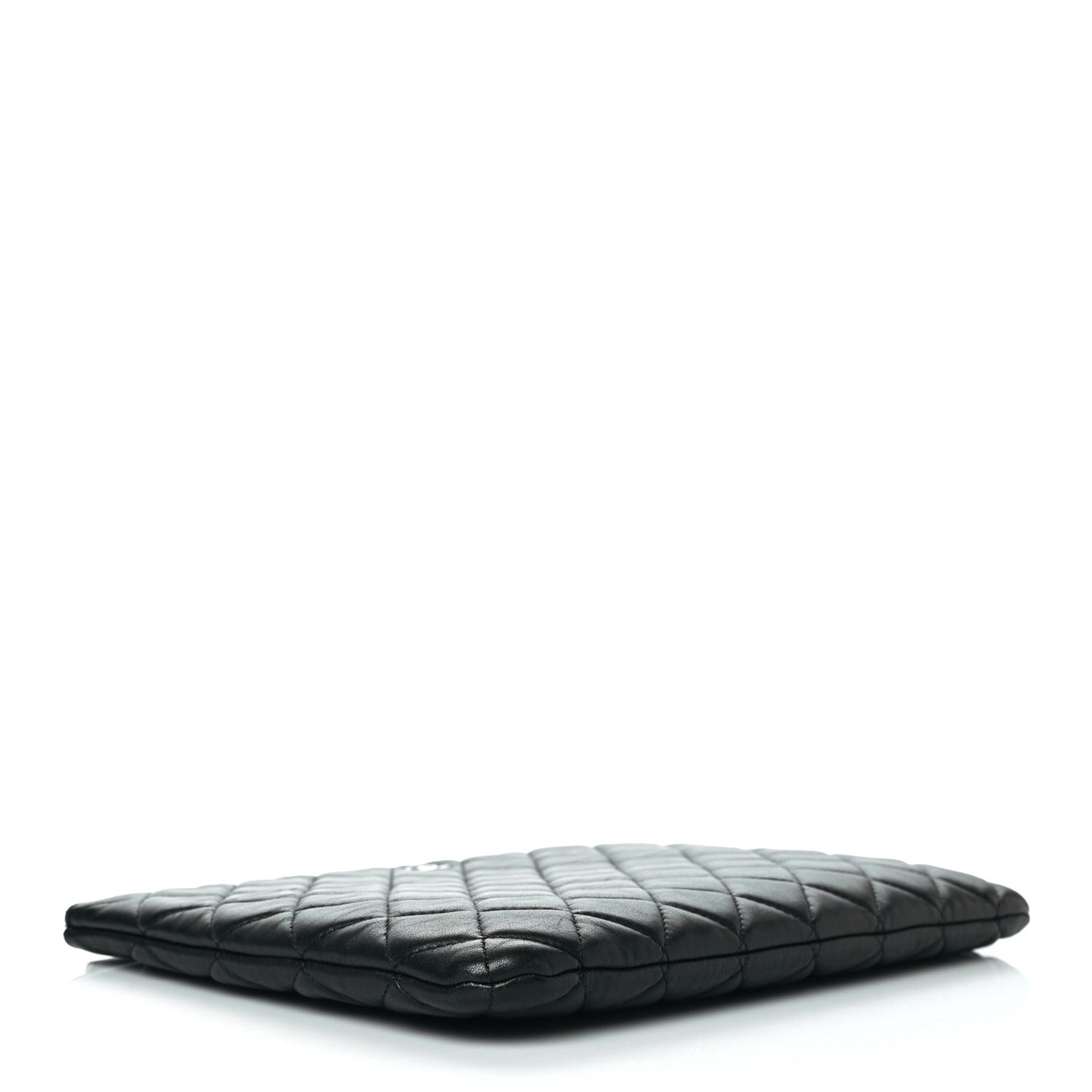 Lambskin Quilted Medium Cosmetic Case Black