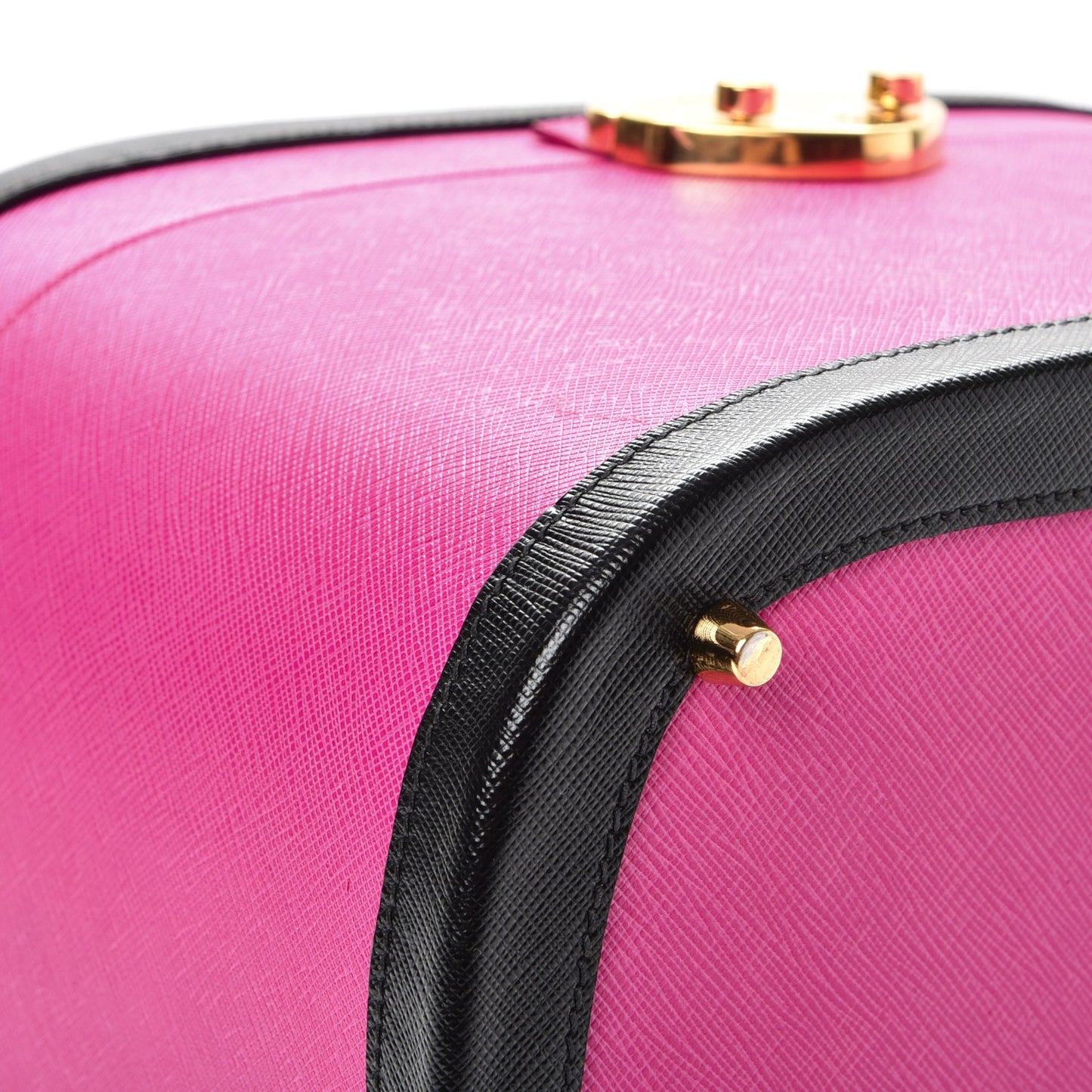Saffiano Cosmetic Train Case Fuxia