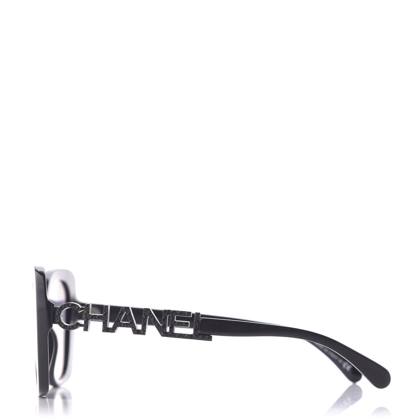 Acetate Strass Square Sunglasses 5422 Black
