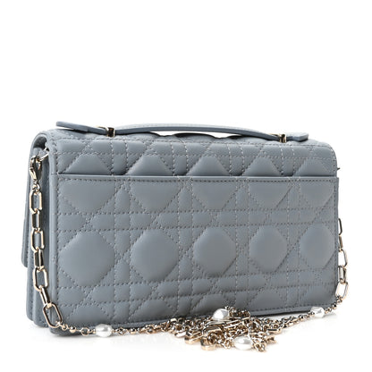 Christian Dior Lambskin Cannage Mini My Dior Top Handle Clutch Cloud Blue 3 of 10