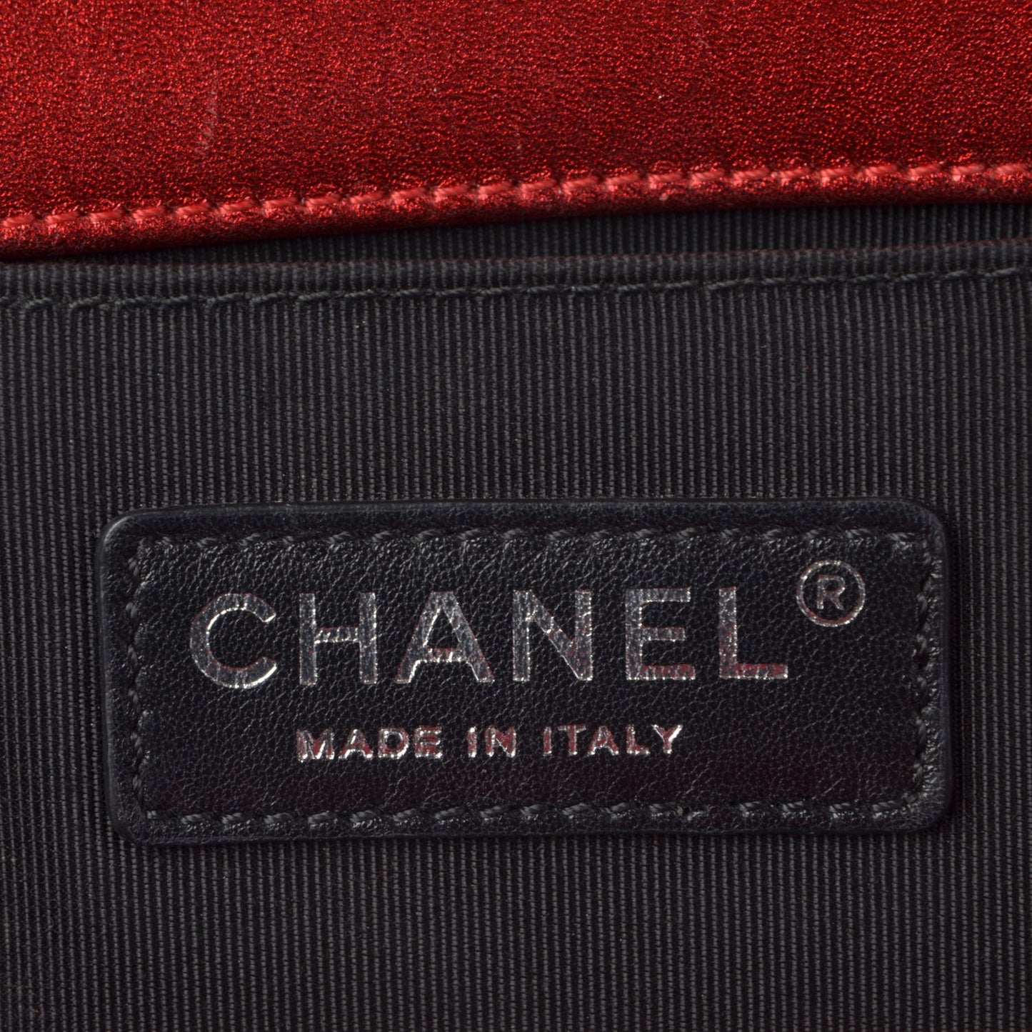 Metallic Patent Quilted Medium Boy Flap Red