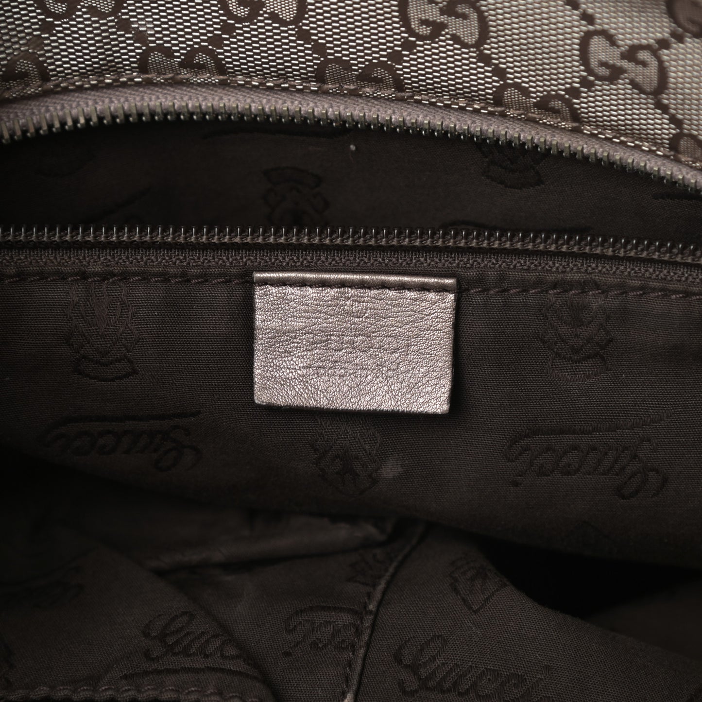 Imprime Monogram Medium Zippered Shopping Tote Pewter