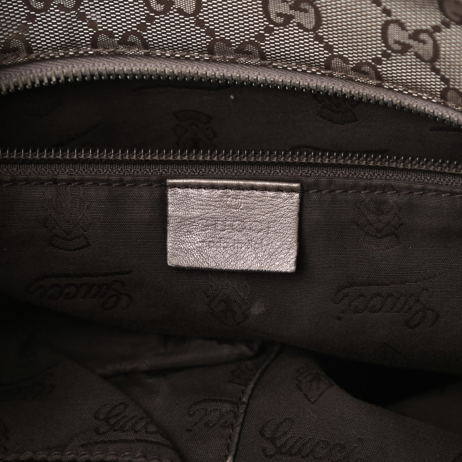 Gucci Imprime Monogram Medium Zippered Shopping Tote Pewter 6 of 20