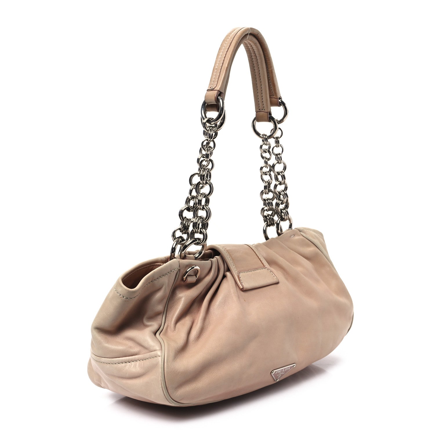 Prada Soft Calf Pocket Shoulder Bag Cipria Talco 3 of 12