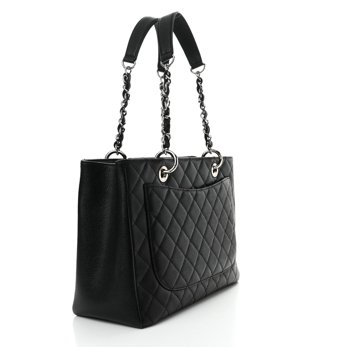 Caviar Quilted Grand Shopping Tote GST Black