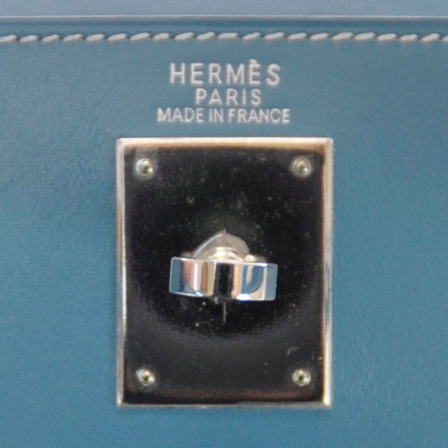 Hermes Box Kelly 32 Blue Jean 6 of 9