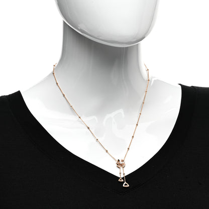Bulgari 18K Rose Gold Diamond Fiorever Drop Necklace 2 of 5