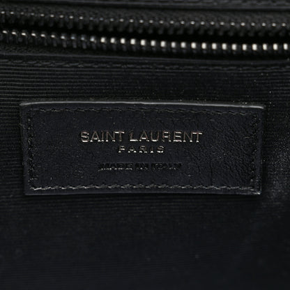 Saint Laurent Grain De Poudre Textured Mixed Matelasse Large Triquilt Monogram Monochrome Satchel Black 6 of 11