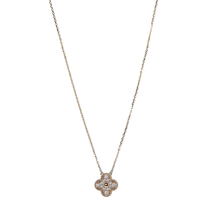 Van Cleef & Arpels 18K Yellow Gold Diamond Vintage Alhambra Pendant Necklace 1 of 8