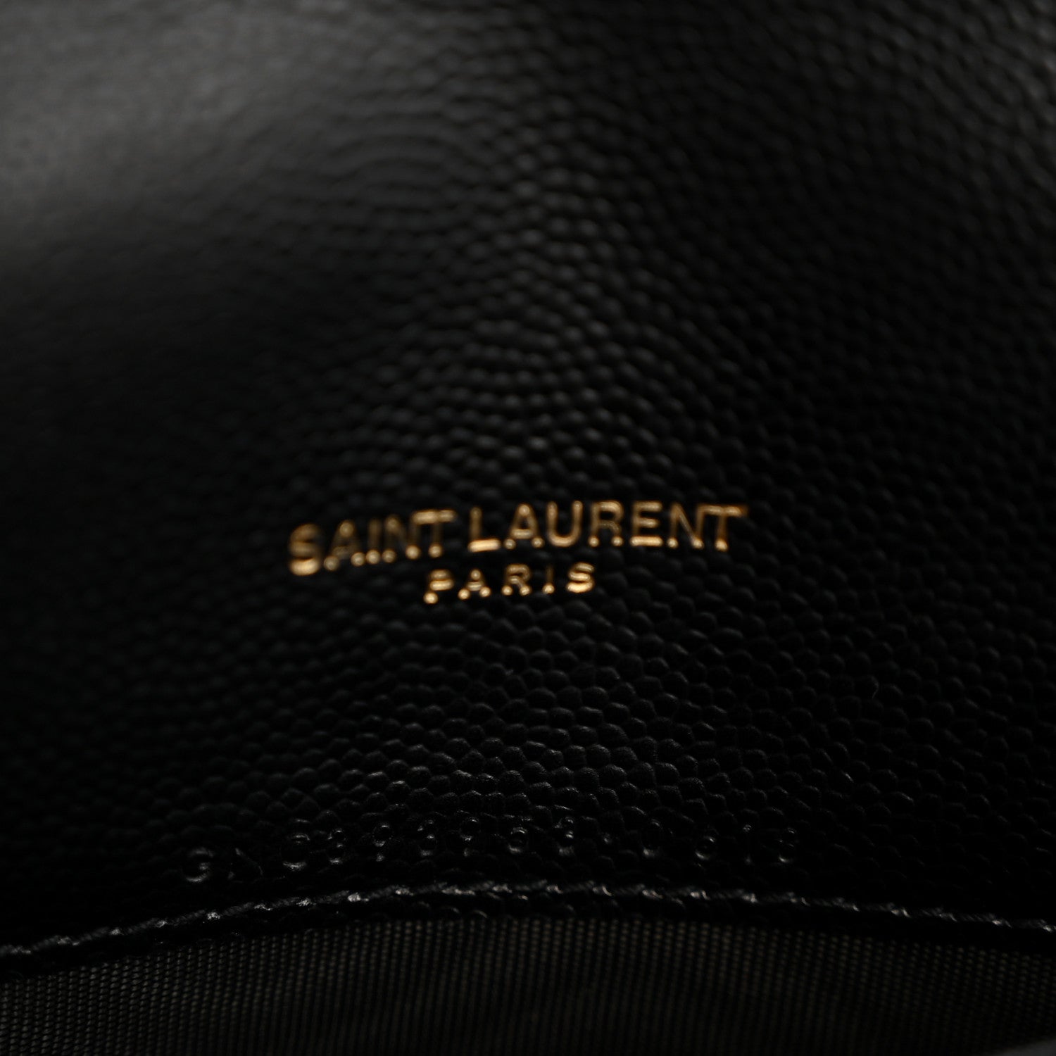 Saint Laurent Grain De Poudre Matelasse Chevron Monogram Envelope Chain Wallet Black 7 of 13