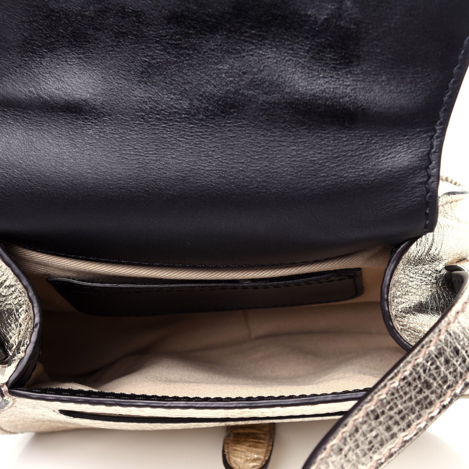 Chloe Metallic Calfskin Mini Marcie Round Crossbody Bag Gold 5 of 12
