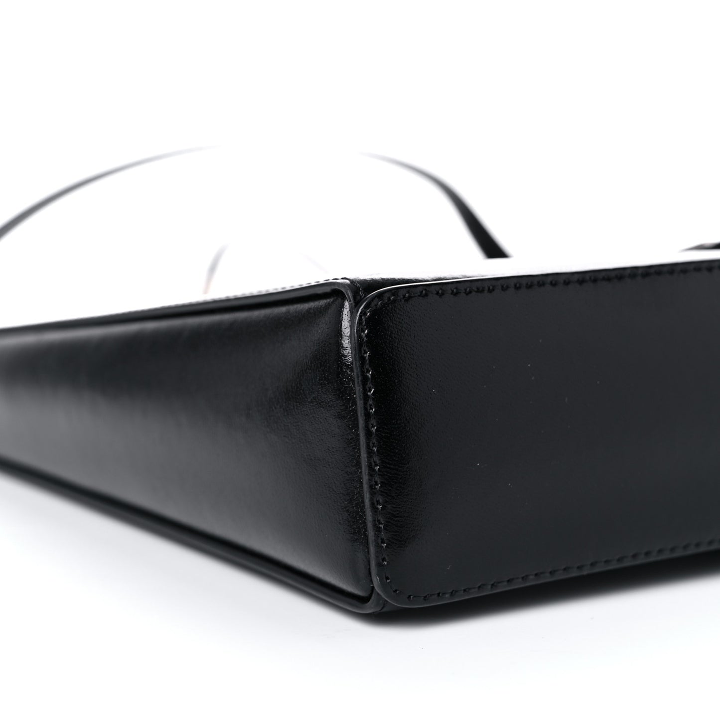 Box Calfskin Small Cut Out Shoulder Bag Black